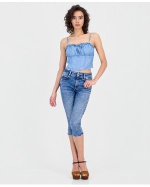 Guess Lily Mid-rise Skinny Capri Jeans - Blue