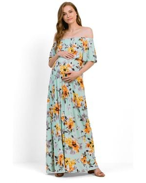 Hello Miss Off-shoulder Ruffled Maxi Dress - White