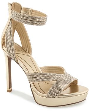 Kenneth Cole Nadine Jewel Platform Dress Sandals - Metallic