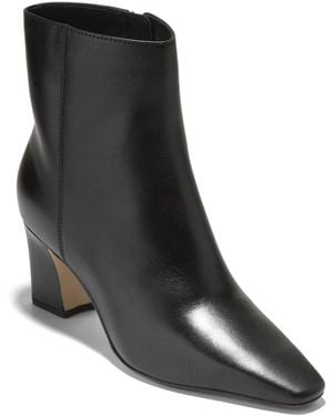 Cole Haan Blanche Snip Toe Zipper Booties - Black