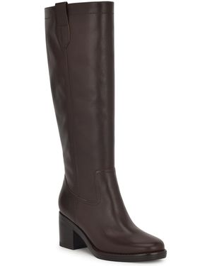Nine West Hecee Tall Block Heel Boots - Brown