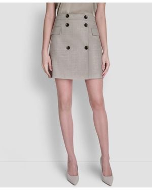 DKNY Windowpane Melange Mini Skirt - Multicolor