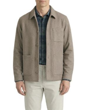 Level 7 Relaxed-fit Wool-like Shirt Jacket - Gray