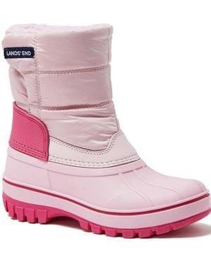 Lands' End Kids Big & Tall Frost Insulated Waterproof Snow Boots - Pink