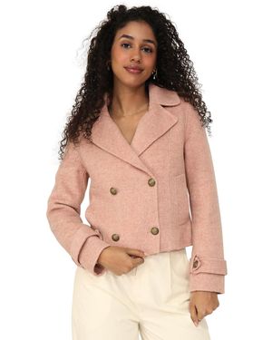 Belle & Bloom Better Off Military Peacoat - Pink