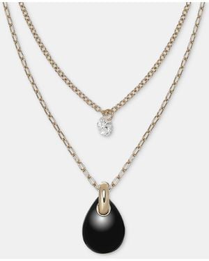 DKNY Layered Pendant Necklace - White