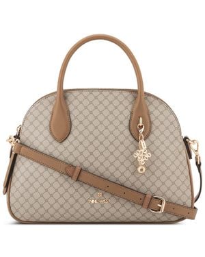 Nine West Calianna Dome Medium Satchel Handbag - Natural