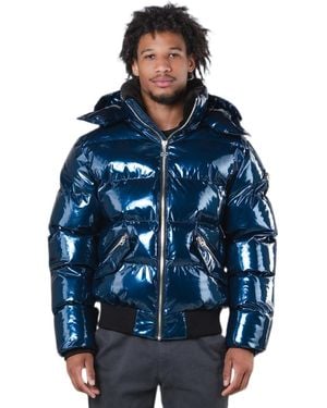 Woodpecker Woody Bomber Quilted Coat - Blue