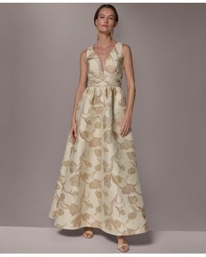 Donna Karan V-neck Ball Gown - Natural