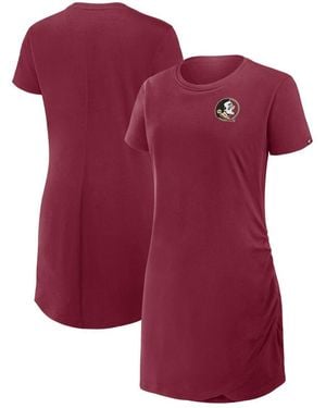 Fanatics Florida State Seminoles Ruched Drape T-shirt Dress - Red