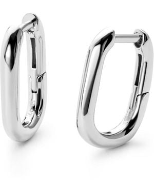 Ana Luisa Sterling Silver Elongated Mini Hoops - Black