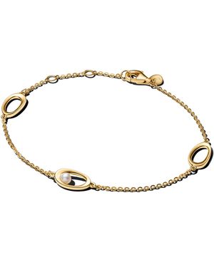 PANDORA Oval Treated Freshwater Cultured Imitation Pearl Bracelet - Metallic