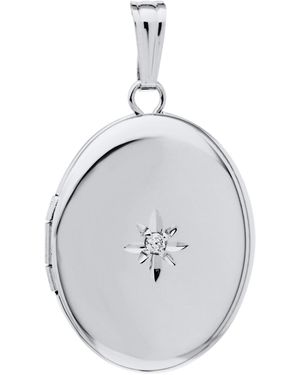 Drs, Inc. 925 Sterling Silver 14mm Polished Locket For - Metallic