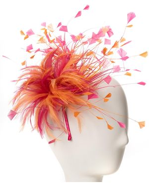 August Accessories Multi-feather Fascinator Hat - Pink