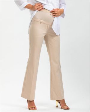 PIETRO BRUNELLI MATERNITY Maternity Pull-on Flare Stretch Pants - White