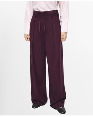 Mango Double-waist Straight Pants - Purple