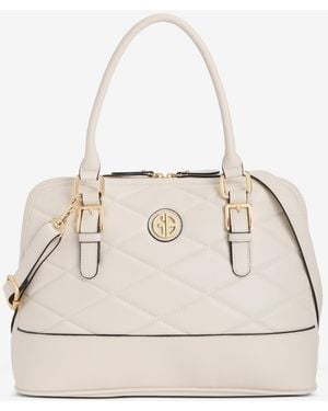 Giani Bernini Medium Quilted Dome Satchel - Natural