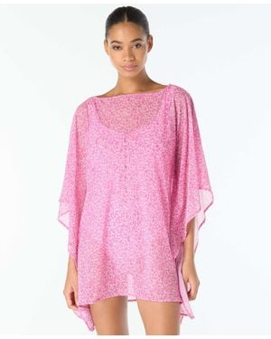 MICHAEL Michael Kors Michael Kors Boat Neck Cover-up Swim Caftan - Pink