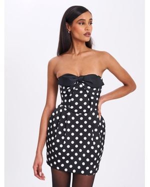 Miss Circle Tahira Polka Strapless Mini Dress - Blue