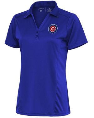 Antigua Chicago Cubs Logo Tribute Polo Shirt - Blue