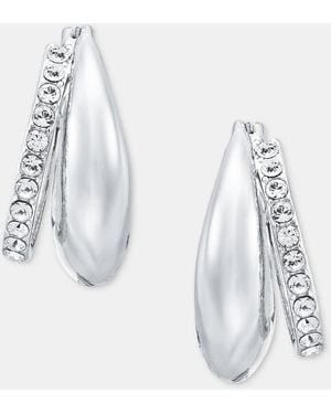 DKNY Pave Puffy Split-hoop Earrings - White