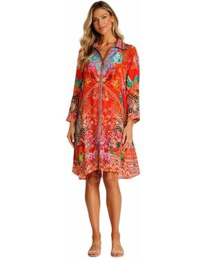 La Moda Clothing Midi Summer Dress - Red
