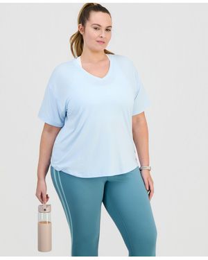 ID Ideology Plus Size V-neck Performance Tee - Blue