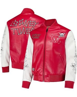 FREEZE MAX Red/white Looney Tunes Tweety Bones Full-zip Varsity Jacket