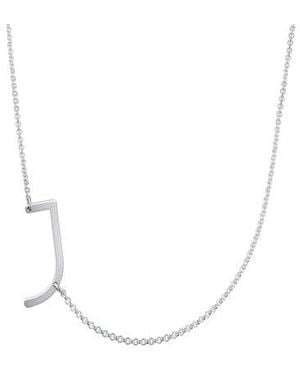 Oak & Luna Sideways Initial Necklace - Black