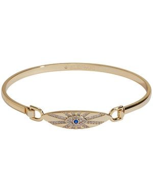 ALEX AND ANI Radiant Evil Eye Sapphire Pave Gold-tone Bangle - White