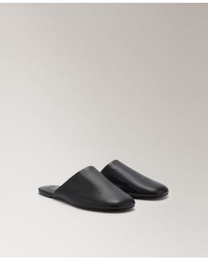 Mango Leather Mule Slippers - White