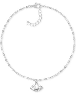 Essentials And Now This Crystal Evil Eye Anklet - White