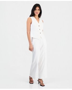 BarIII Pull-on Linen-blend Pants - White