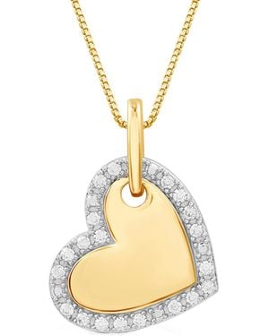 Marsala Diamond Heart 18" Pendant Necklace (1/4 Ct. T.w. - Metallic