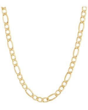 Italian Gold Figaro Link 22" Chain Necklace - Metallic