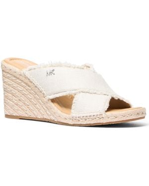 Michael Kors Kenzie Slip-on Wedge Sandals - White