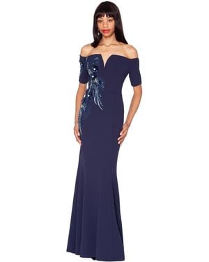 White Tie By Shani Off-the-shoulder Ball Gown - Blue