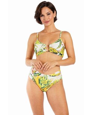 La Moda Clothing Club Moda Tropical Floral Bikini Set - Yellow
