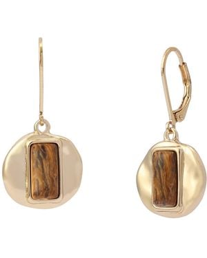 Robert Lee Morris Malachite Molten Disc Drop Earrings - Metallic