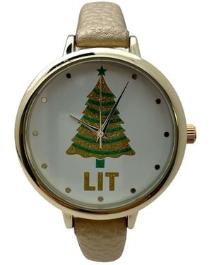 Olivia Pratt Faux Leather Christmas Themed Watches - Green
