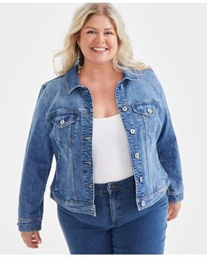 Style & Co. Plus Size Classic Denim Jacket - Blue