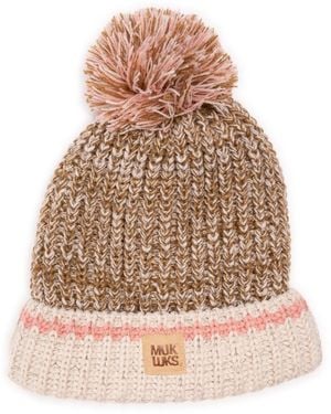 Muk Luks Marled Chunky Stitch Hat - Black