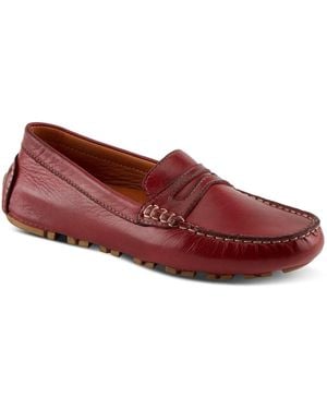 Spring Step Audette Leather Moccasins - Red