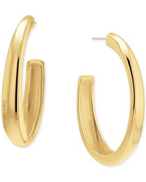 Calvin Klein Medium Modern Purity C-hoop Earrings - Metallic