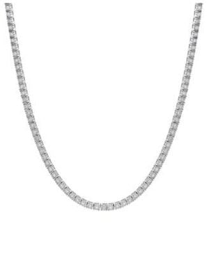 Macy's Diamond 24 Tennis Necklace In Sterling - Metallic