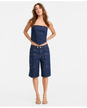 BarIII Denim Cargo Shorts - Blue