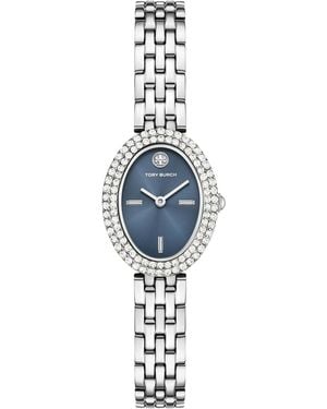 Tory Burch The Oval Two-Tone Bracelet Watch, 22Mm X 28Mm - Blue