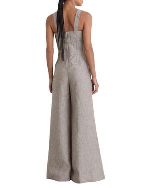 Reiss Flora Structured Linen Jumpsuit - Gray