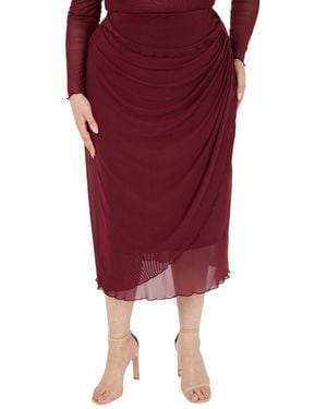 Estelle Plus Size Annalise Mesh Midi Skirt - Red