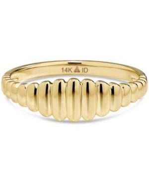 DEVATA Ribbed Ring In 14k Size 9 Approx. 1.9 Grams. - Metallic